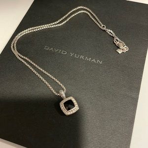 David Yurman Petite Albion Pendant Necklace Black Onyx Pavé Diamonds